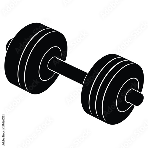 Gym Instructor element isolated dumbbell on white background