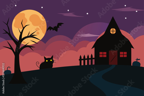spooky countryside under halloween sky with haunt (1).eps