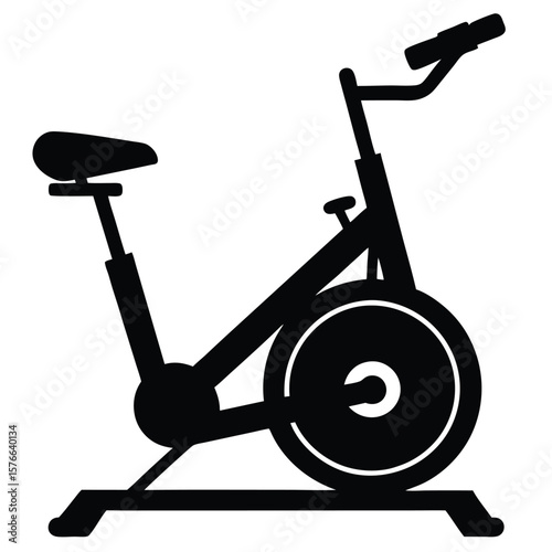 Gym Instructor element isolated exercise bike on white background