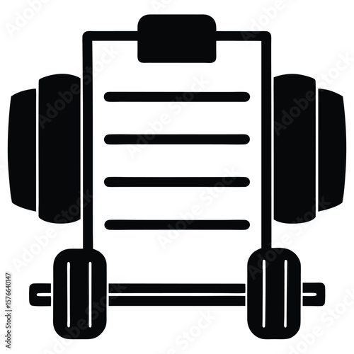 Gym Instructor element isolated exercise plan on white background