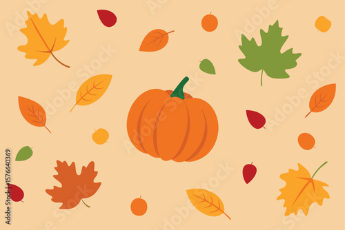 thanksgiving background with scattered autumn lea (1).eps