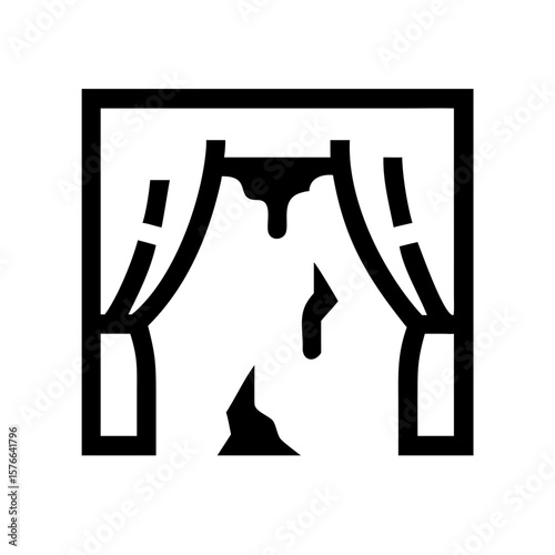 tattered curtain Halloween icon