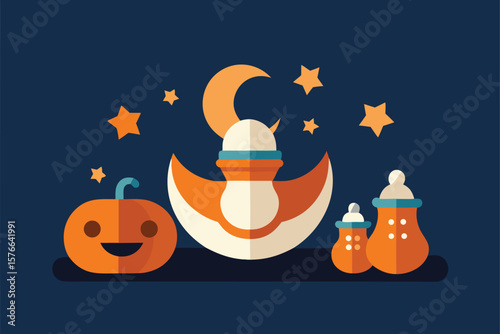 vector sticker pack of baby pacifiers  bottles  a.eps