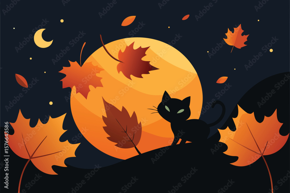 autumn leaves swirling around pumpkin and black c.eps autumn leaves swirling around pumpkin and black c.eps