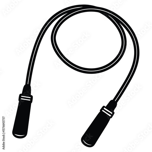 Gym Instructor element isolated jump rope on white background