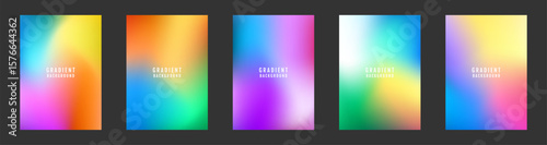 Minimal abstract covers set. Colorful background bundle with blurred styles decoration on bright space. Modern graphic design element vibrant gradient colors concept for web, flyer, card, or brochure