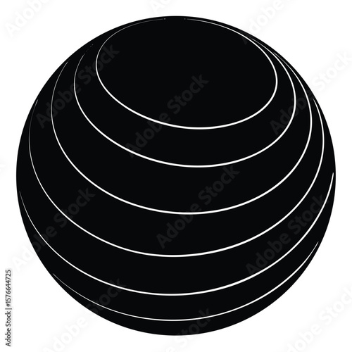 Gym Instructor element isolated stability ball on white background