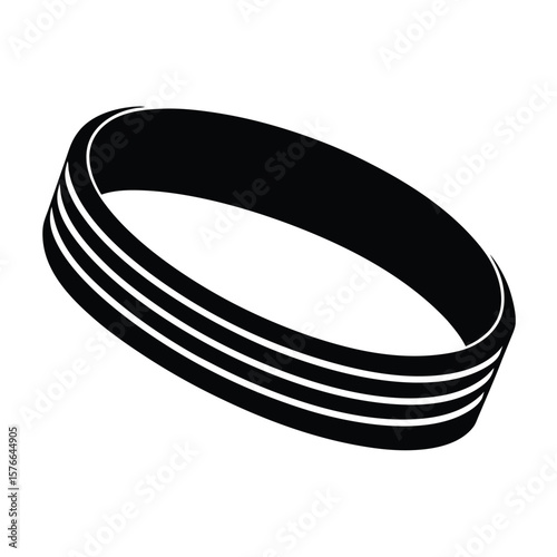 Gym Instructor element isolated stretching band on white background