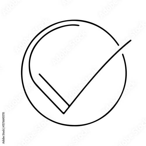 Simple outline checkmark icon in a circular design  