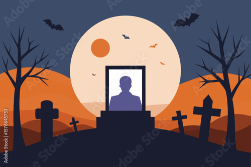  editable halloween graveyard scene with photo pla (1).eps