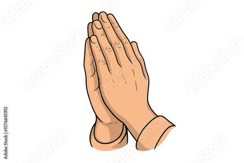 Praying Hands Gesture. Human Hands Folded in Prayer. Clasped Hands Namaste Mudra. Spiritual Worship, Meditation, Blessing, Faith, Hope, Trust, Love, Religion, Christianity, Appeal to Heaven