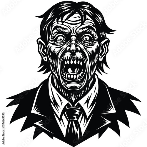 Zombie Screaming Portrait