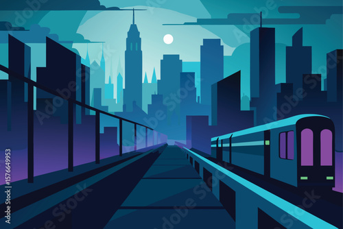  modern haunted city with ghost subway  neon light (1).eps