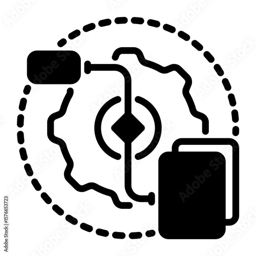 Workflow icon, glyph icon style