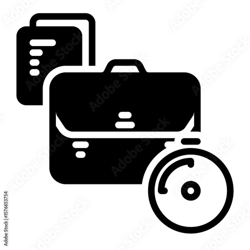 suitcase icon, glyph icon style