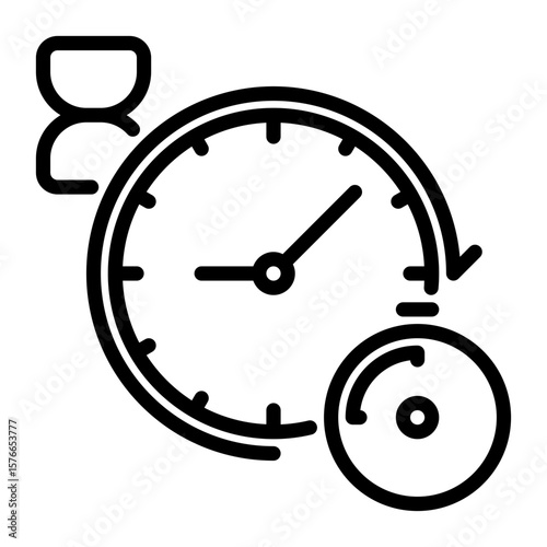 Time icon, line icon style