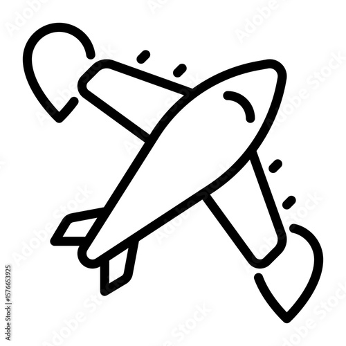 plane icon, line icon style