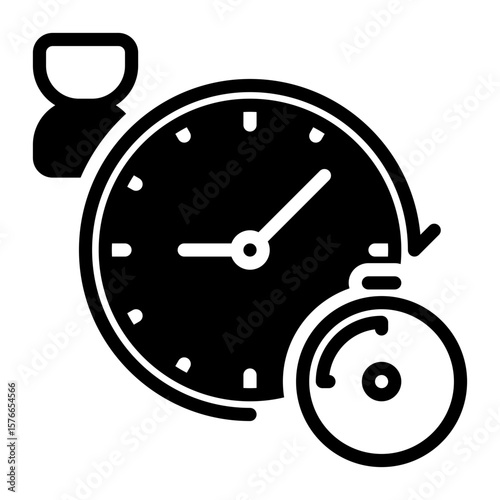 Time icon, glyph icon style