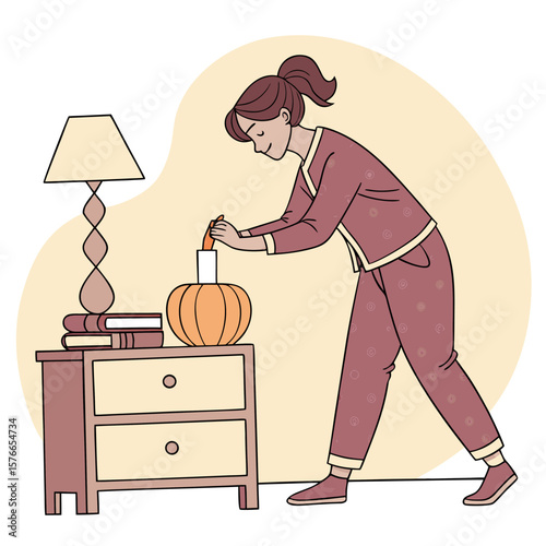 Woman placing a box on metal warehouse shelving filled with packages next to a larger box on the floor