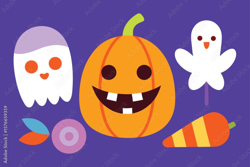 Fototapeta premium craft-a-halloween-set-of-vector-clipart-featuring- (2).eps
