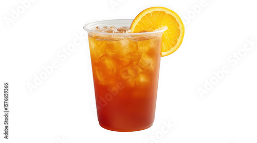 Wallpaper Mural Refreshing iced tea with a vibrant orange slice garnish isolated on transparent background Torontodigital.ca