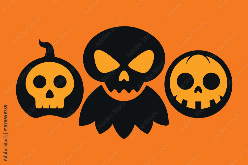 Fototapeta premium craft-a-halloween-set-of-vector-logos-with-spooky- (2).eps