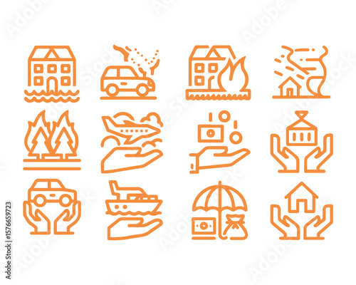Insurance icon set