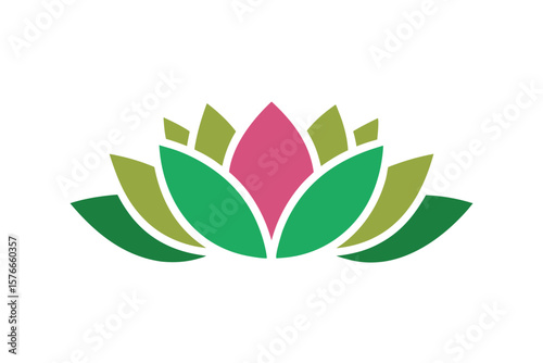 Double Lotus Flower Motif With Layered Leaves