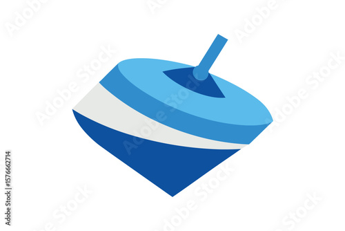 Dreidel Top Spinning In Motion On White Background