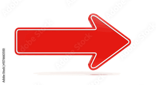 Bold Red Arrow Pointing Right, Indicating Direction and Choice with Clarity