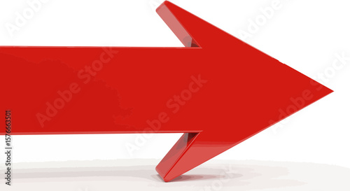Bold red arrow pointing right, a symbol of direction and progression