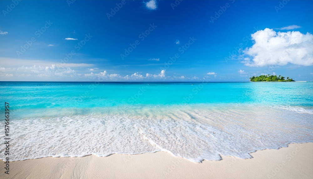 stunning white sand beach beauty captivating tropical paradise with turquoise blue waters sunny skies shore views gentle waves white wash on sand evoking idyllic beauty tranquil tropical escape stunning white sand beach beauty captivating tropical paradise with turquoise blue waters sunny skies shore views gentle waves white wash on sand evoking idyllic beauty tranquil tropical escape