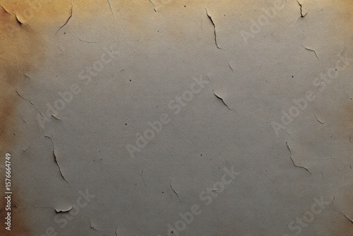 Close-up of a weathered wall with peeling beige and brown paint showing aged texture and minor cracks, evoking a sense of decay and passage of time
