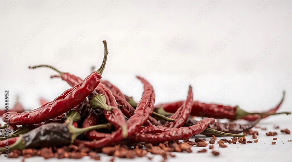 Obraz premium Oile of dried red hot chili peppers.