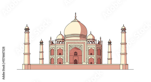 Magnificent Taj Mahal Architectural Masterpiece Reflecting Mughal Grandeur and Timeless Love Story