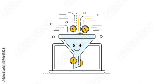 Illustrating the Process of Turning Digital Marketing Efforts into Tangible Financial Gains Through Strategic Conversion Funnels