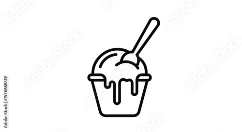 Delicious Frozen Dessert Served in a Cup with a Spoon Ideal for Sweet Treat Lovers and Refreshing Summer Enjoyment