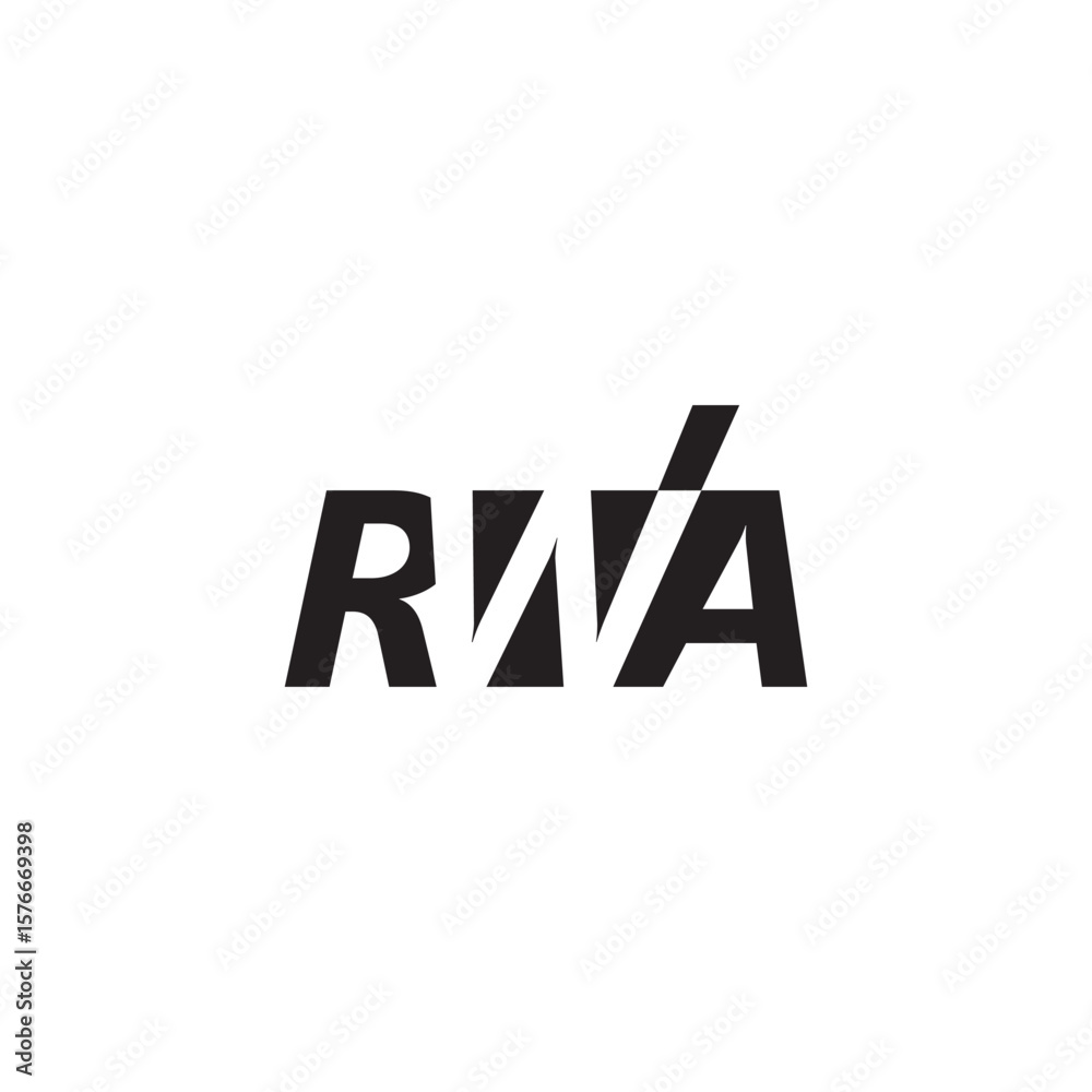 Obraz premium RWA letter logo design, RWA initials logo, RWA Initial Logo Design Template Vector Illustration 