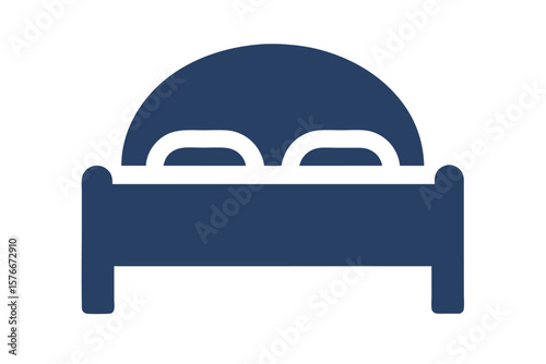 Blue sofa and car vector icons for transportation and travel
