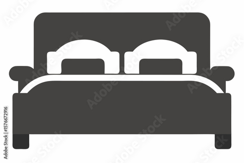 Bed and sofa icons with car and truck transportation symbols on a white background