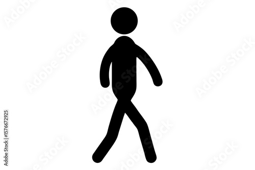 3D icon of running business people, a dynamic symbol of success and abstract human figures