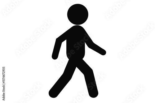 Dynamic 3D icon of a running businessman, a symbol of success and competition