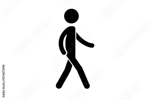 Vector silhouettes of people running, an icon of sport and success