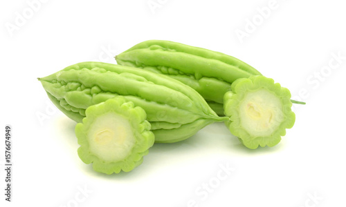 Photography Bitter melon isolated on white background