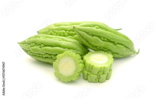 Canvas Print Bitter melon isolated on white background