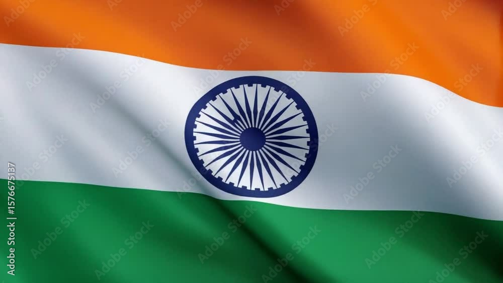 Waving Indian Flag: Patriotic Symbol of Independence and Freedom