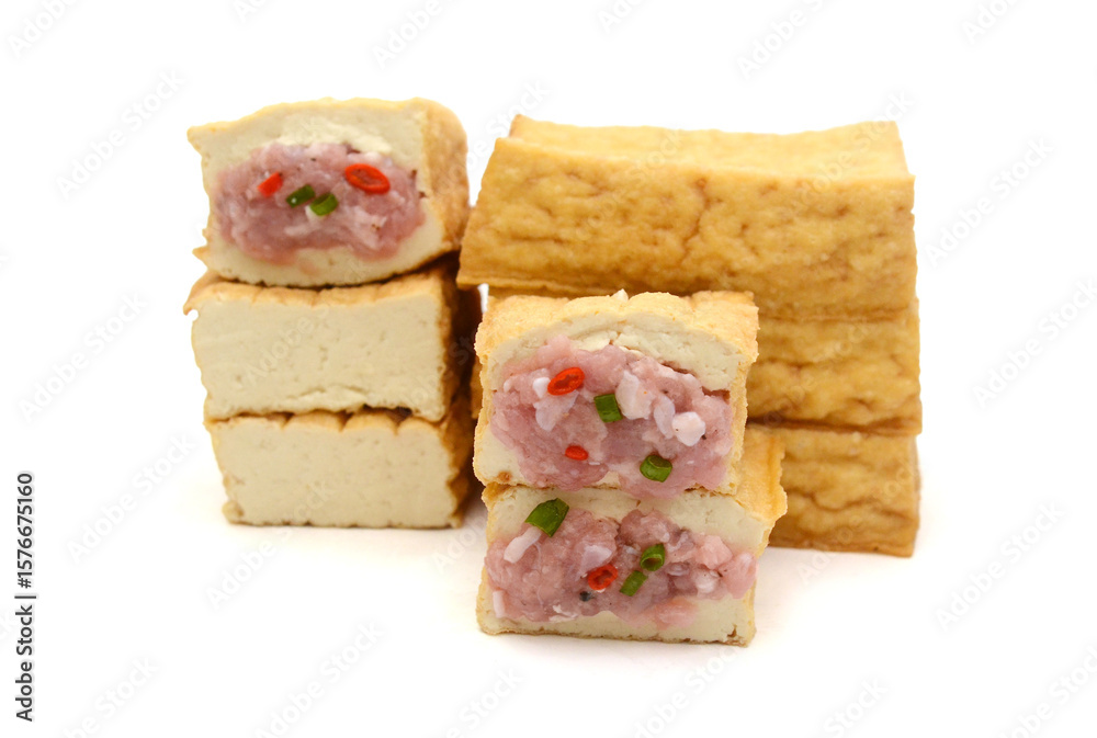 Tofu on the White background Tofu on the White background