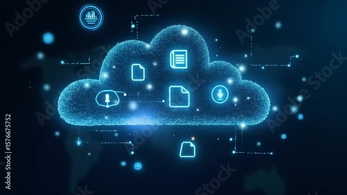 Wallpaper Mural Connecting to Cloud Network Digital Data Storage Animation Torontodigital.ca