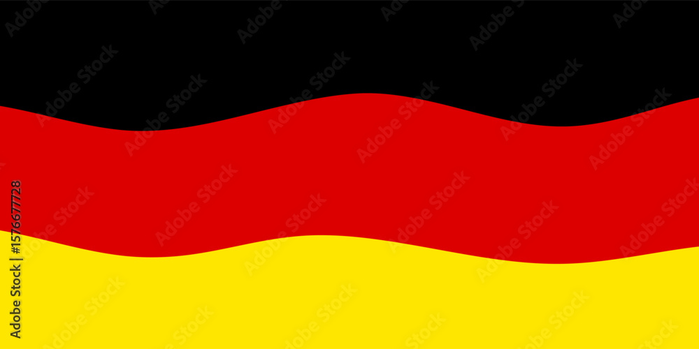 Naklejka premium Germany official flag vector with standard size and proportion. National flag emblem with accurate size and colors.