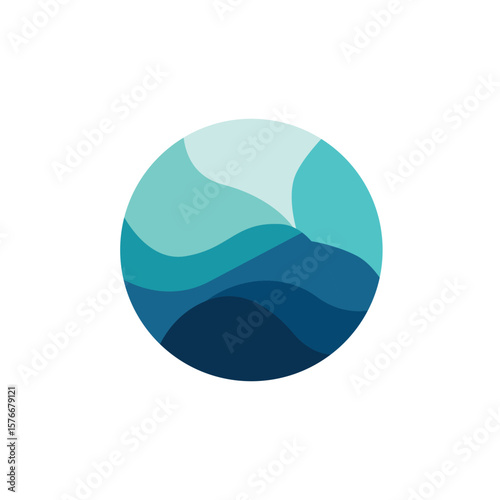 river logo design beautiful natural river scenery with simple minimalist concept illustration of product brand template